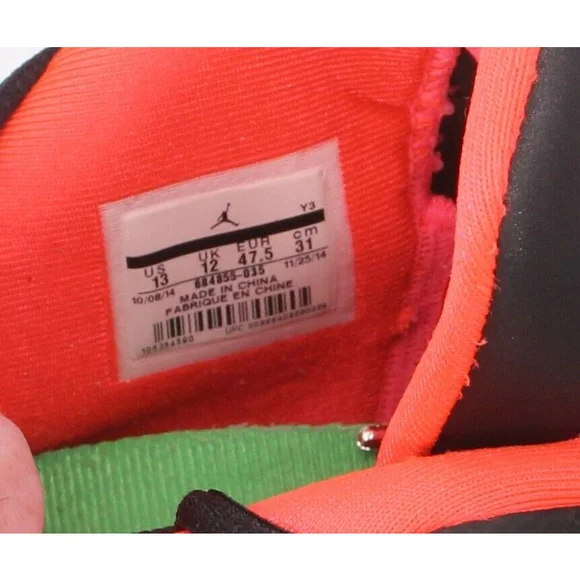 NIKE Jordan Men's CP3.VIII Basketball Shoe Black/Green/orange 684855-035 size 13 - Picture 9 of 11